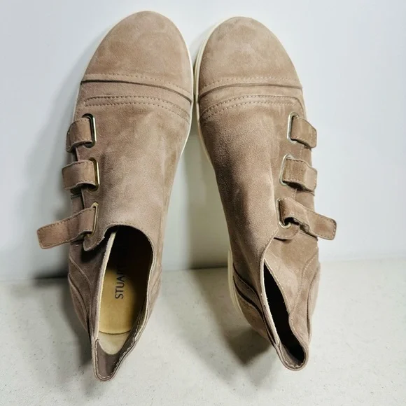 Stuart Weitzman Suede Leather Slip On Strap High Sneaker Size 6 - Picture 6 of 8